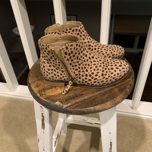 Cheetah print booties
